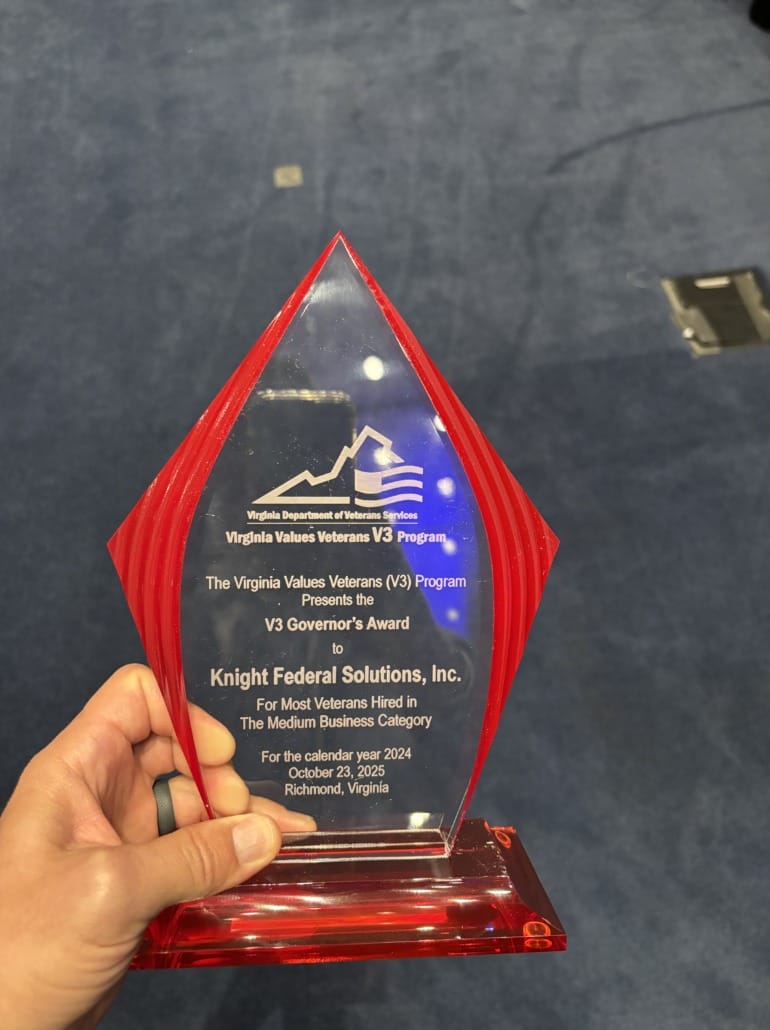 Knight Federal Wins Virginia Governor’s Veterans Award for Veteran Hiring Leadership